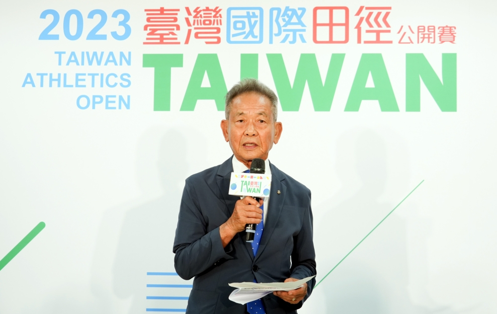 中華民國田徑協會葉政彥理事長歡迎國際選手的到來，期盼台灣健兒再創佳績。