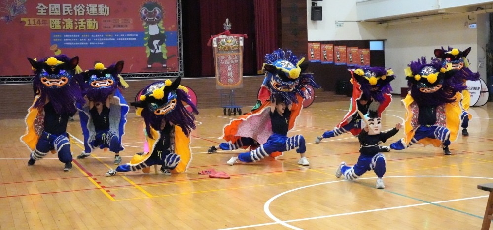 獲台灣多獅瑞獸男女混合金質獎的嘉義柳溝國小。照片：臺南大學。