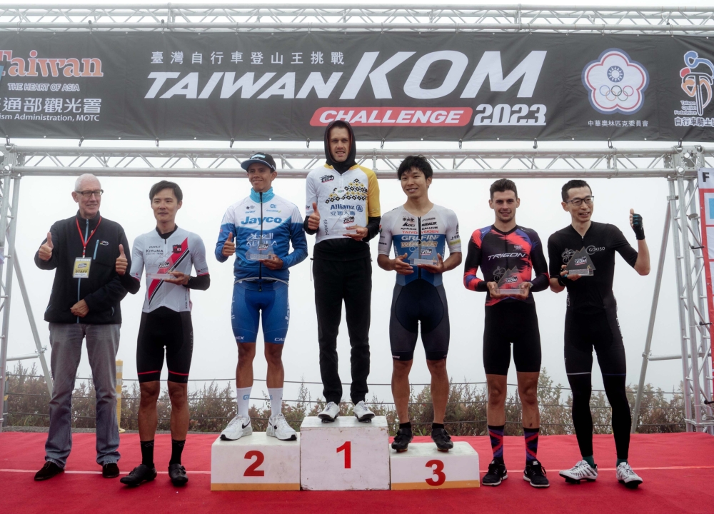 男子總排名前六名。中華民國自行車騎士協會提供。