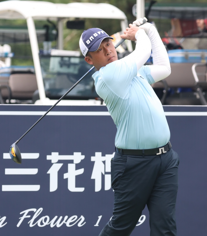 第一回合汪聰傑69桿(-3)暫並列第三。(鍾豐榮攝影)