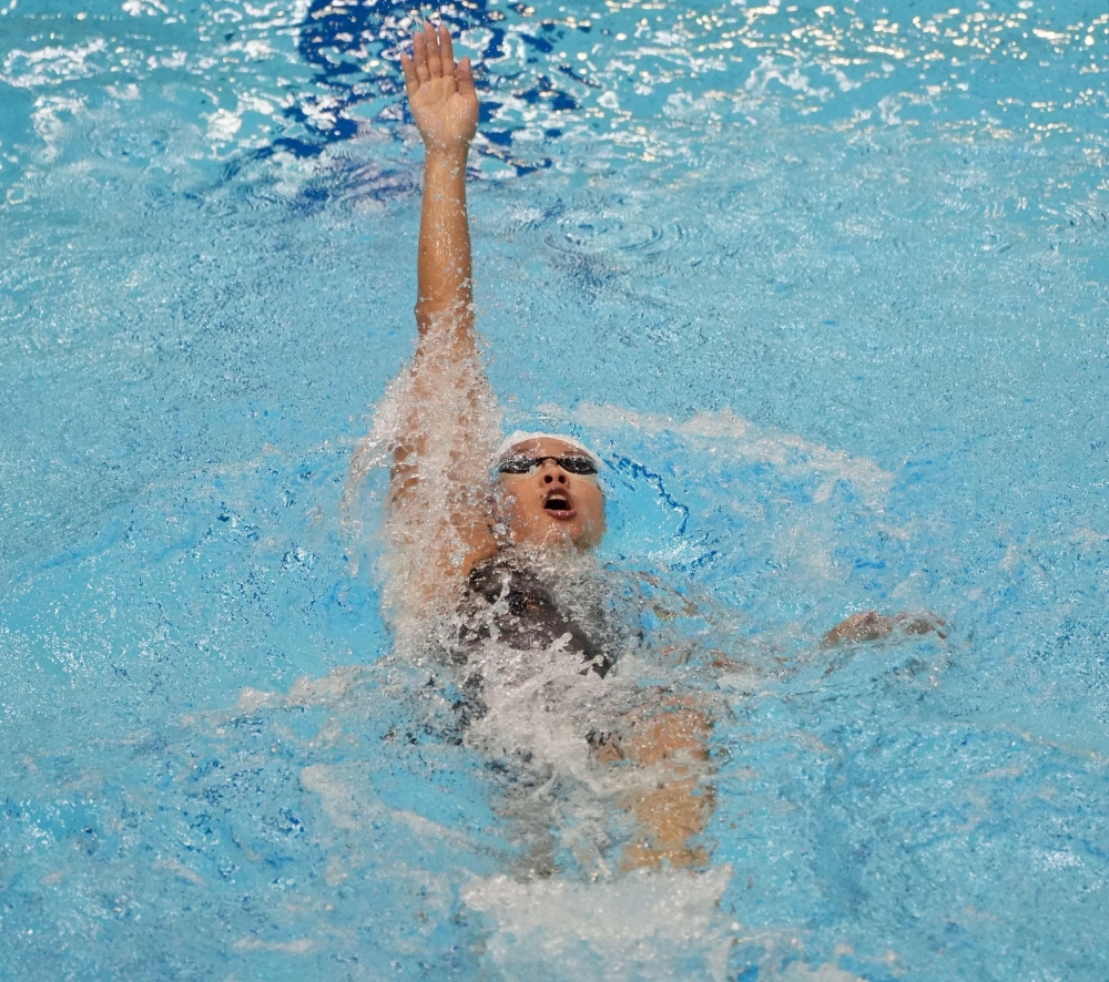 韓安齊在世大運200仰繳出2分11秒96，打破全國紀錄。大專體總／提供。