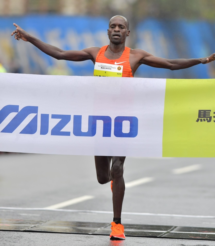 肯亞選手KIPTUM拿下2023萬金石馬拉松全馬冠軍。圖／Allsports創星影像。