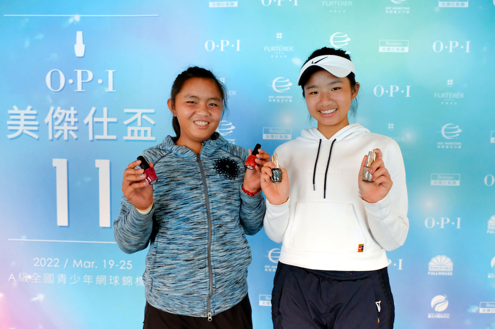 去年14歲女雙冠軍蔡宇甯和黃珉臻喜愛淺色系指甲油（圖／海碩整合行銷提供。