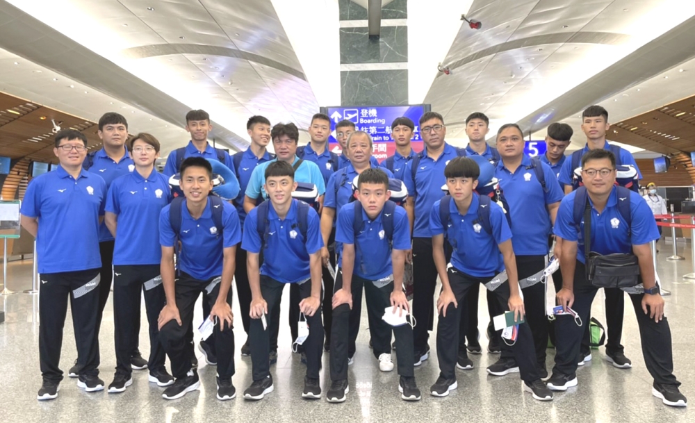 中華隊今天出發前往伊朗，參加2022年亞洲U18男子排球錦標賽。排球協會提供。