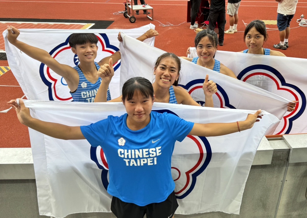 柳辰諭和隊友聯手在U20亞錦賽女子四百公尺接力得銅。楊隆翔／提供。