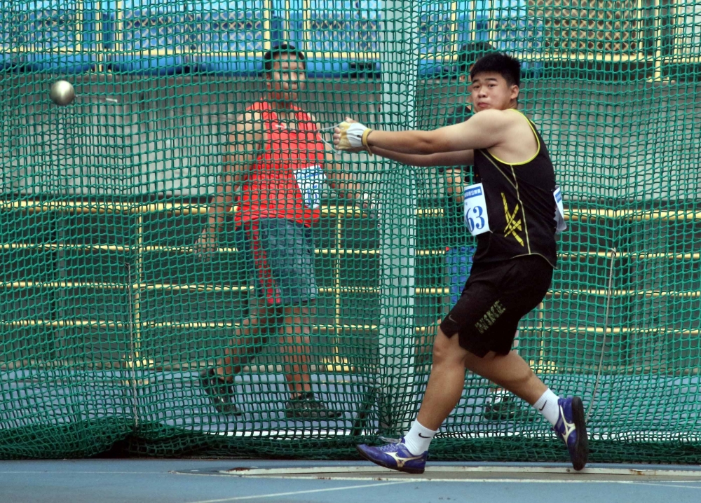 李俊陞打破高懸7年的國男鏈球大會紀錄。林嘉欣／攝影。