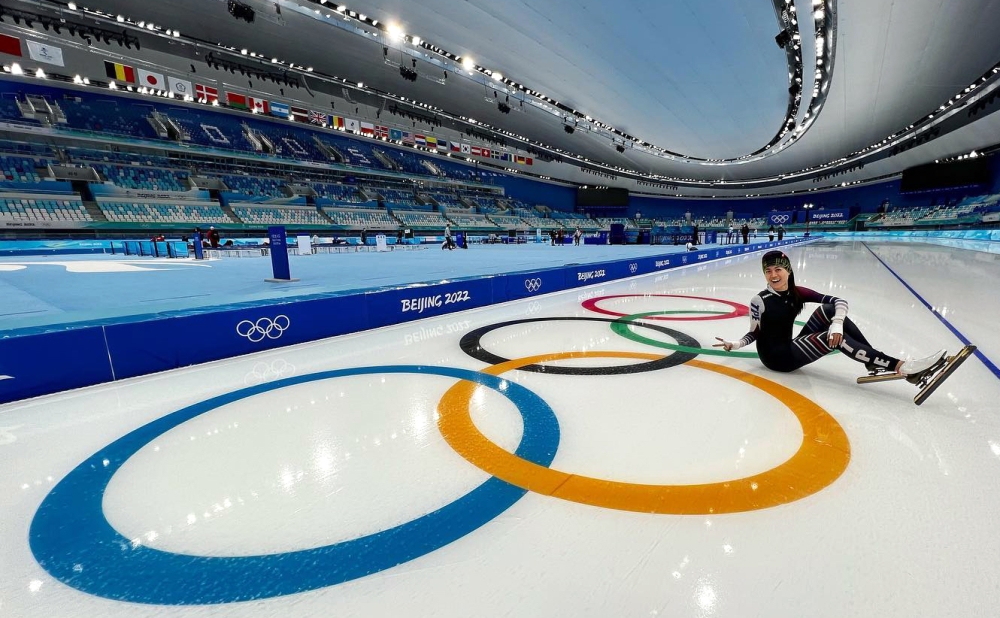 黃郁婷在北京冬奧女子1500公尺競速滑冰排名26。圖／取自黃郁婷粉專。