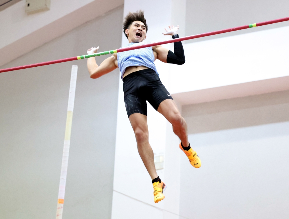 黃湧富以5公尺50平全國紀錄達標亞運。林嘉欣/攝影。