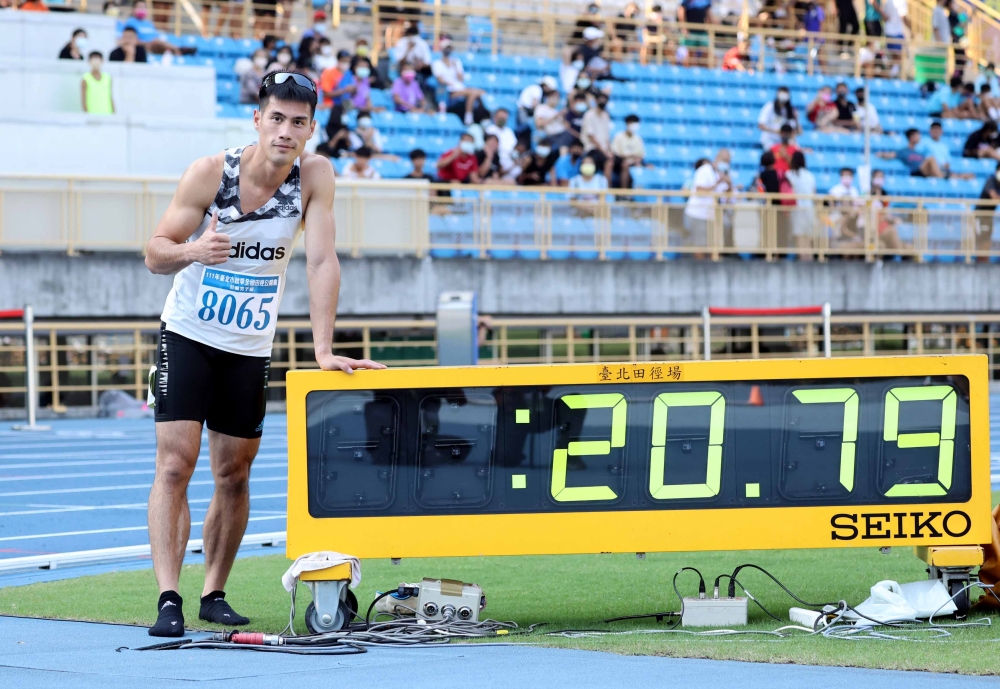 男子100、200公尺全國紀錄保持人楊俊瀚將參加城市盃。林嘉欣／攝影。