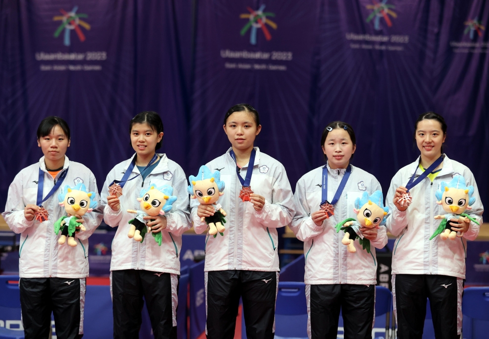 桌球女團得銅。中華奧會提供。