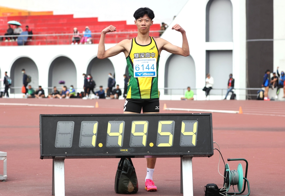 李安翊再破U20全國紀錄，1:49.52在前10屆亞青可得8金。林嘉欣／攝影。