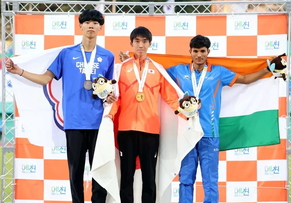 李安翊在2023年U20亞錦賽以1:49.44在男子800公尺決賽創最佳奪銀。林嘉欣/攝影。
