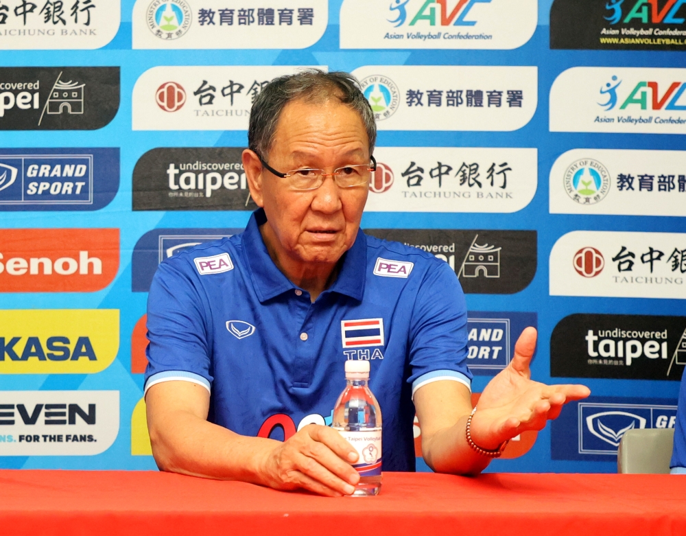 泰國隊執行教練南韓籍朴基元大有來頭。中華民國排球協會提供。