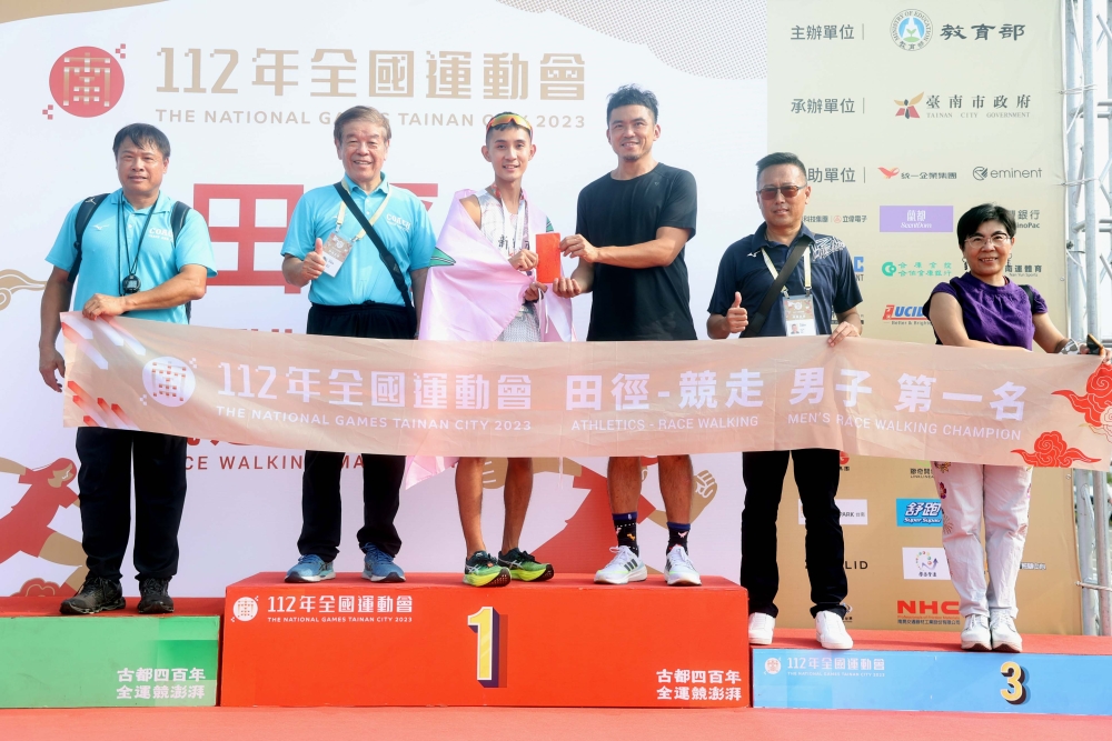 許嘉維衛冕全運男子20公里競走冠軍。林嘉欣／攝影。