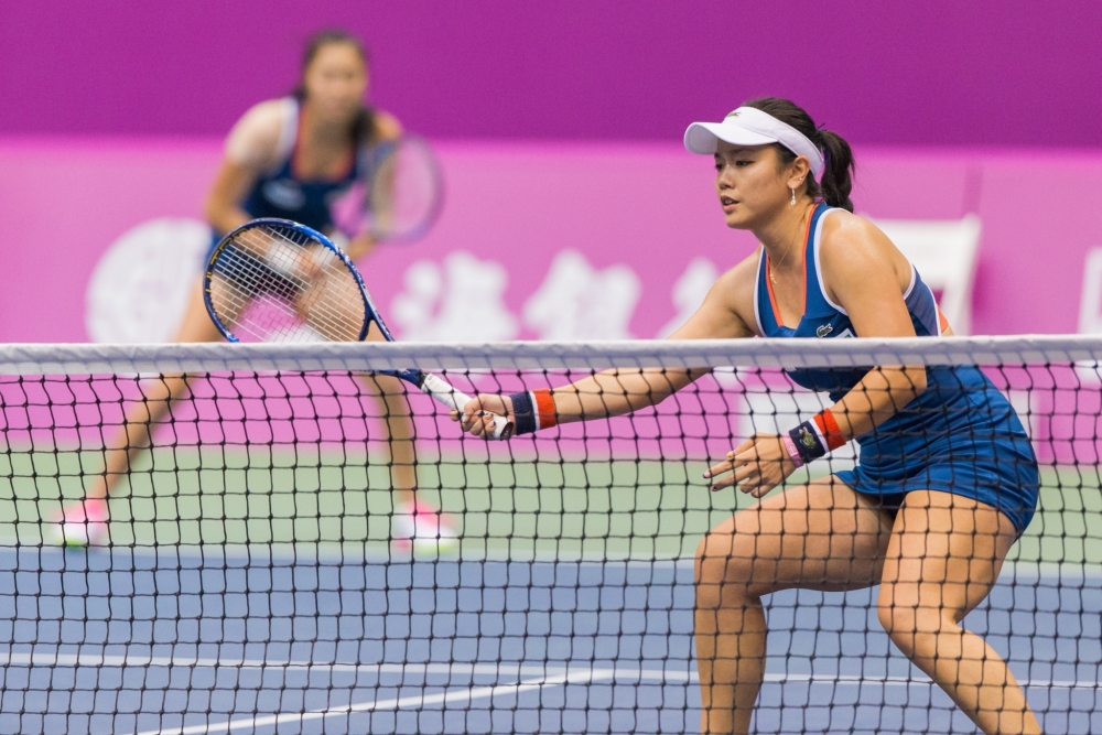 詹家姐妹闖進法網女雙16強。資料照片／中華民國網球協會提供。