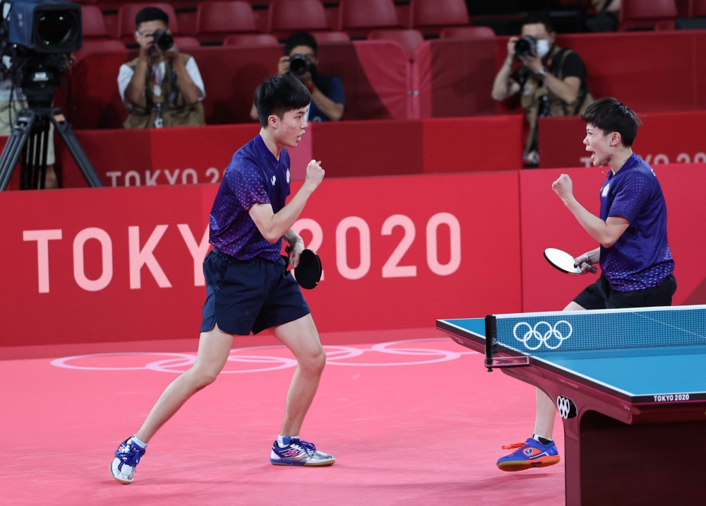 黃金混雙鄭怡靜／林昀儒勇奪東京奧運桌球混雙銅牌。體育署提供。