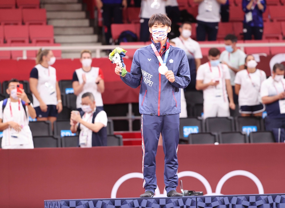 楊勇緯在東京奧運勇奪我國史上第一面奧運柔道銀牌。體育署提供。