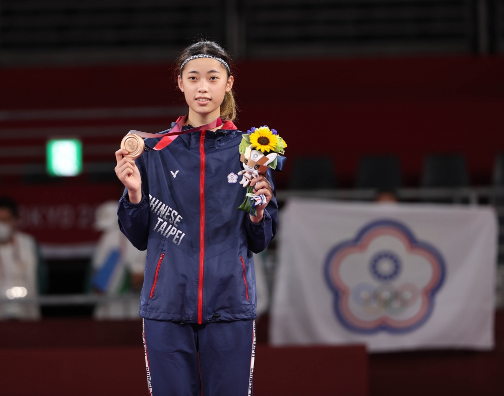 羅嘉翎勇奪東京奧運跆拳道女子57公斤級銅牌。體育署提供。