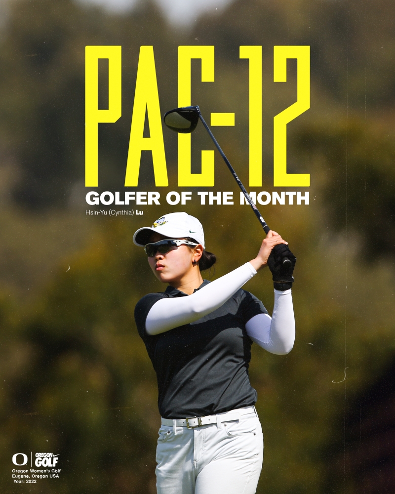 盧昕妤同一賽季二度獲得當月最佳球員殊榮。圖 / Oregon Women's Golf
