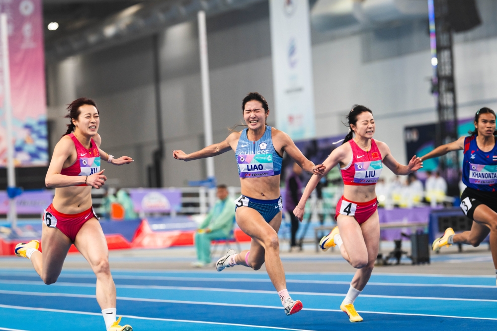 廖晏均(左二)60公尺7秒30奪銀再破懸31年全國紀錄。照片來源 STUDIO HORIZON / Yuet LI。
