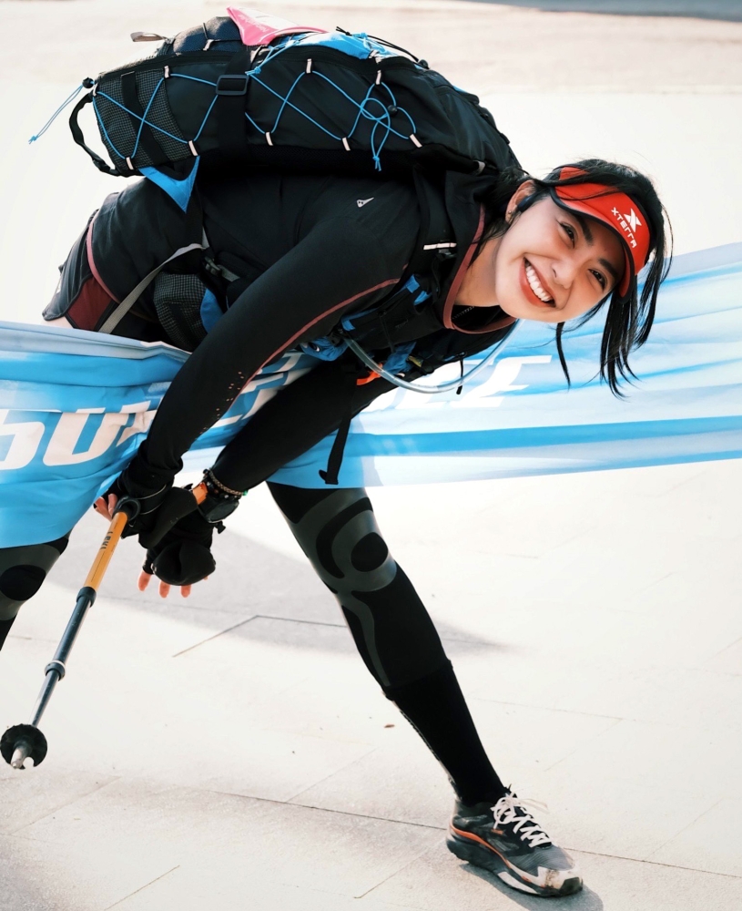 樂天桃猿女團長宋城希首度挑戰125公里的superace超級馬拉松多日賽阿里山站，勇奪第四。Superace提供。