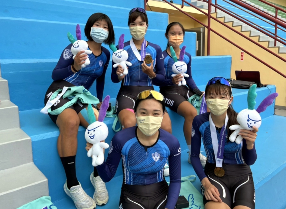 台灣體大在女子四公里團體追逐賽奪金。張婷婷提供。
