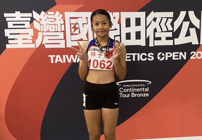 2月剛滿13歲的林子婕國際賽首秀奪銅。張勝煇提供。