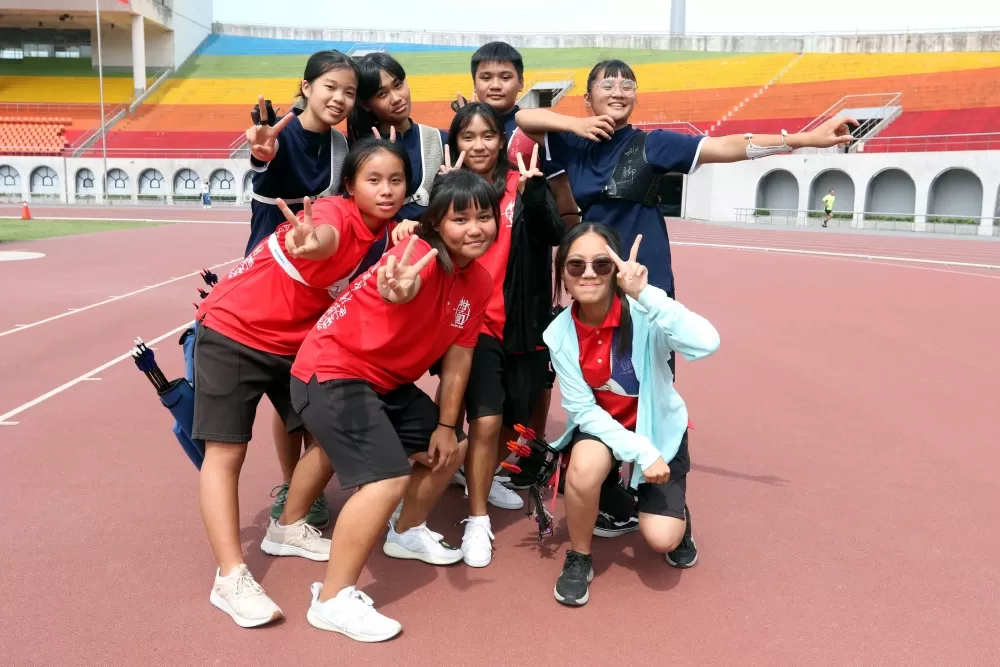 新北柑園國中射箭隊超活潑。中華企業射箭聯盟/提供。