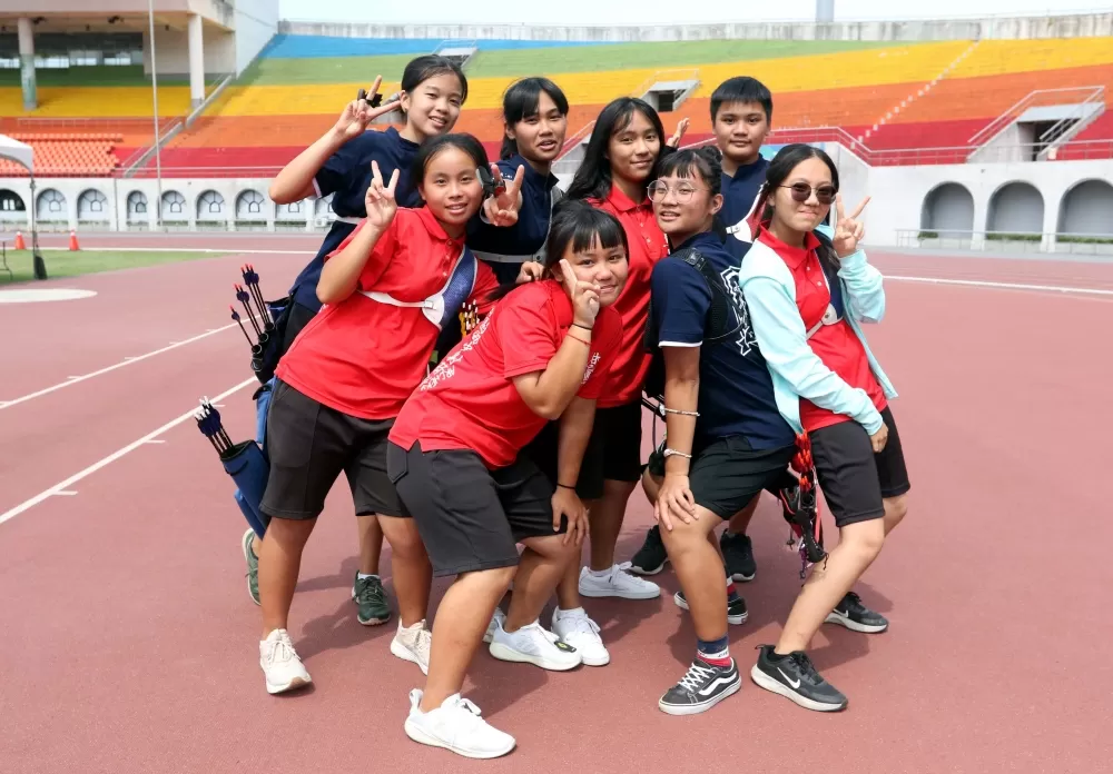 新北柑園國中射箭隊超活潑。中華企業射箭聯盟/提供。