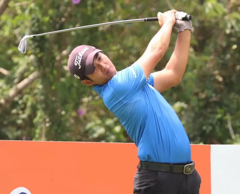 第一回合蔡宗佑66桿(-6)暫列第一。鍾豐榮/攝影。