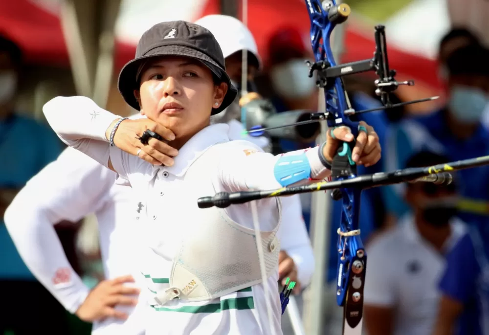 國體大林佳恩射下三金。林嘉欣／攝影。