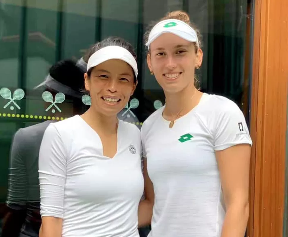 謝淑薇勇闖溫網女雙四強,距第三座溫網金盃僅兩步之遙。圖/謝淑薇粉專。