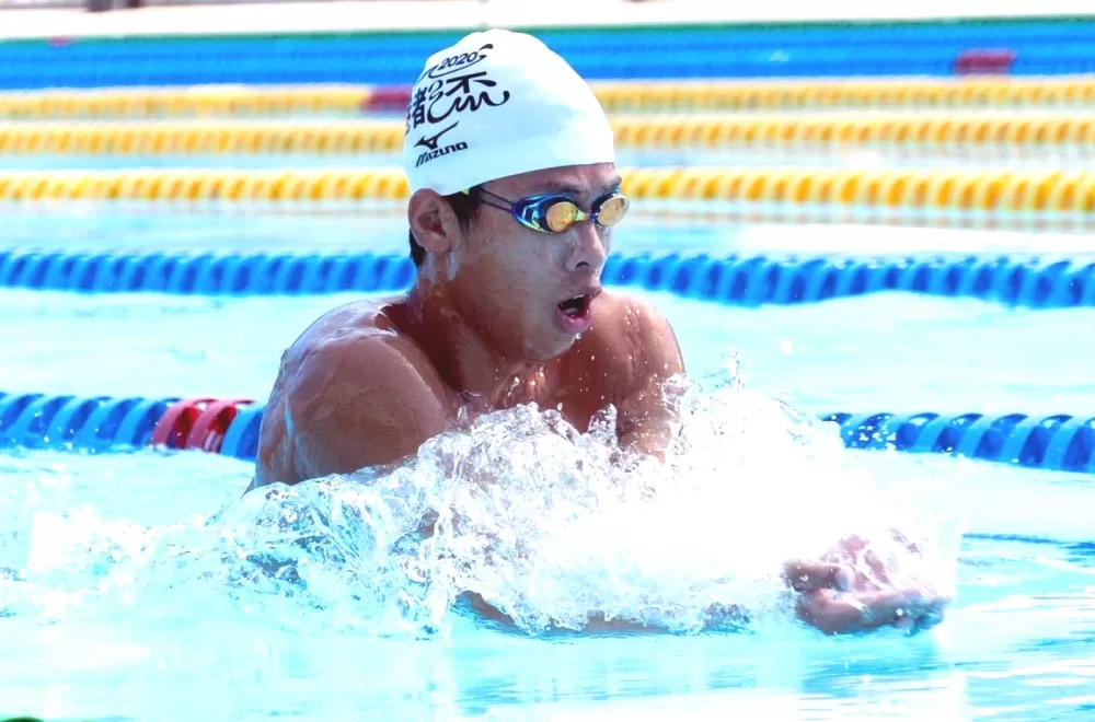 台中囝仔王星皓首度進軍奧運游泳賽。台中市政府/提供。