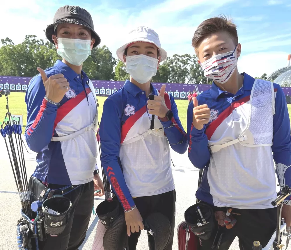 中華射箭女團意外落馬,止步東奧16強。林政賢/提供。