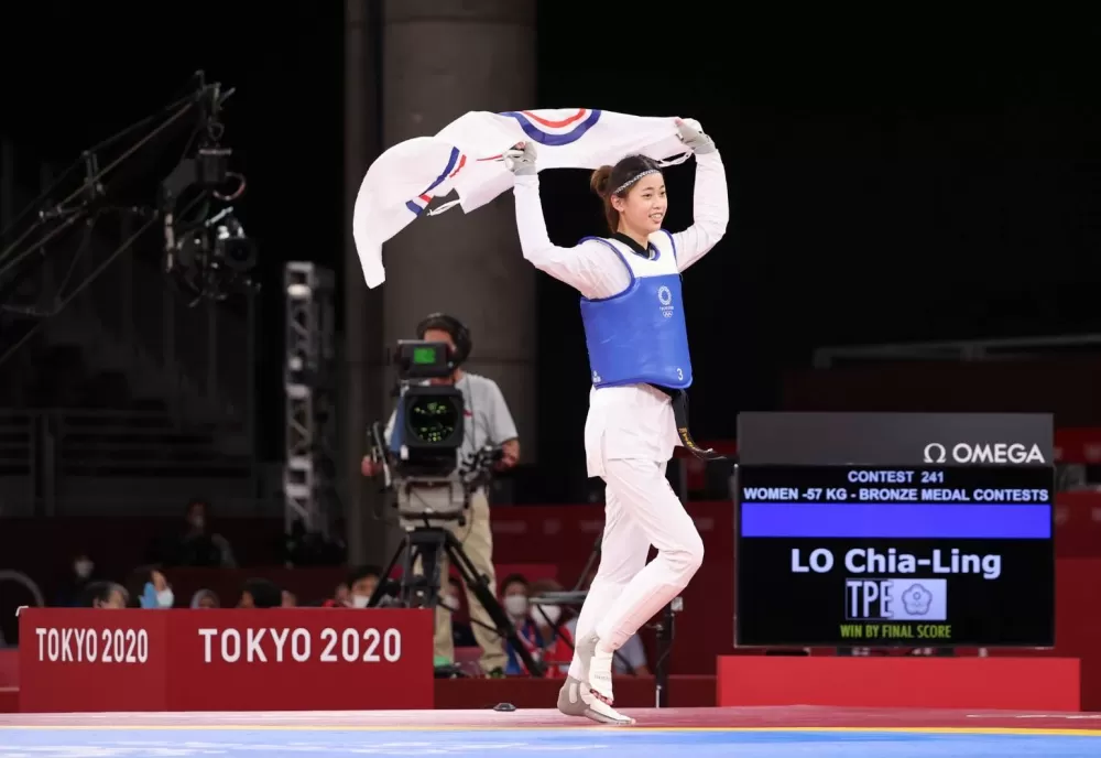 羅嘉翎勇奪東京奧運跆拳道女子57公斤級銅牌。體育署提供。