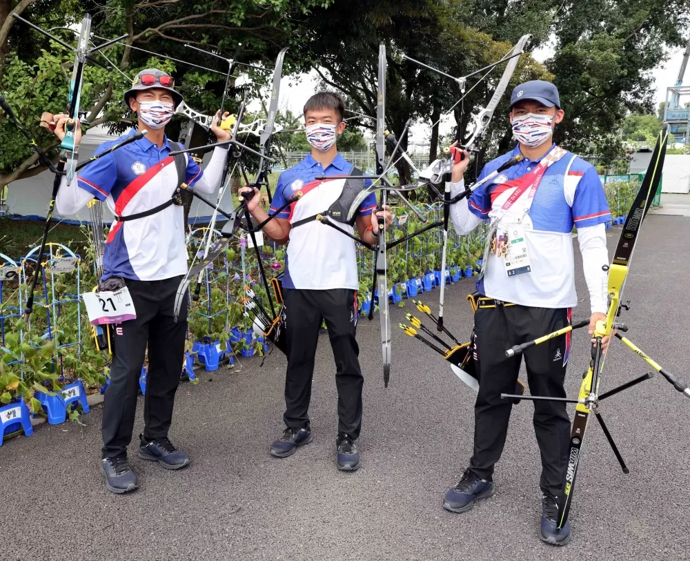 中華射箭男團勇闖四強。體育署提供。