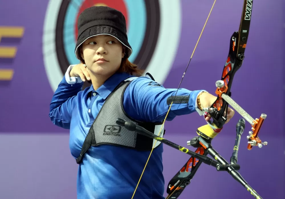 台南射箭隊葉昱琛拿下兩點勝利。中華企業射箭聯盟/提供。