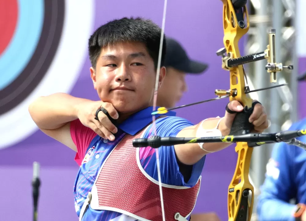 協會青年隊郭昱承今天又一日兩勝。中華企業射箭聯盟/提供。