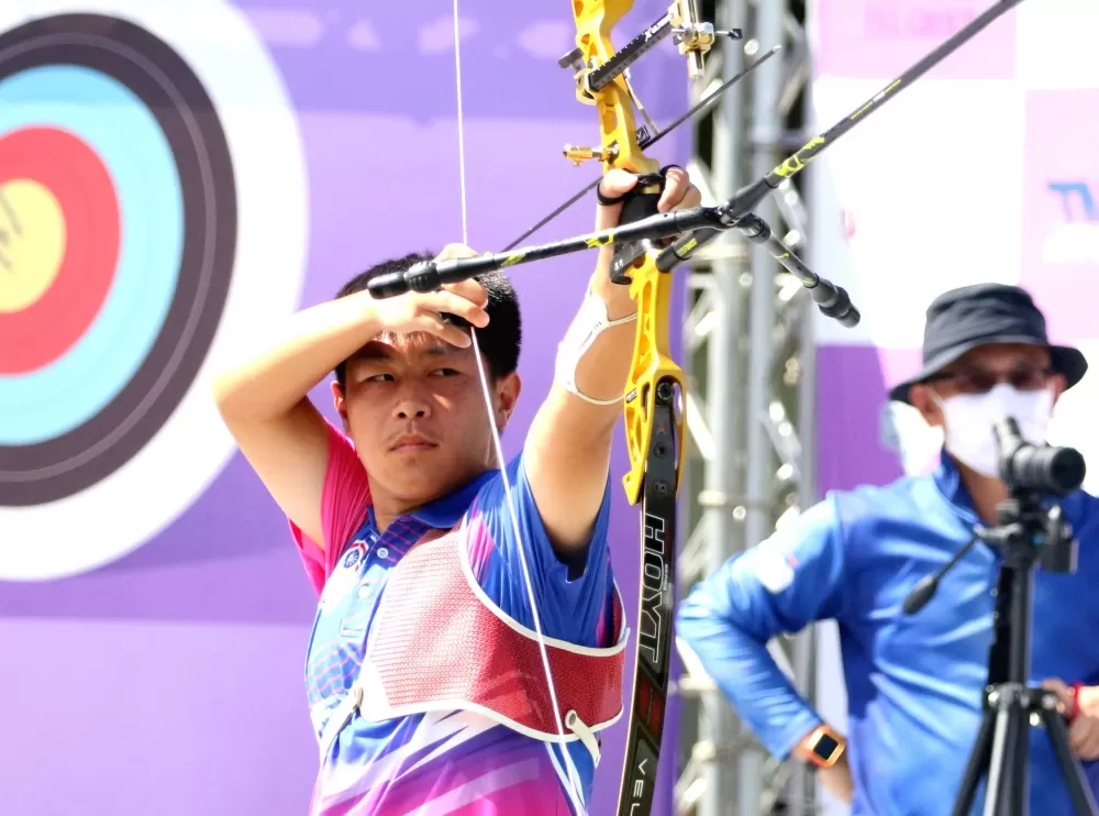 協會青年隊郭昱承今天又一日兩勝。中華企業射箭聯盟/提供。