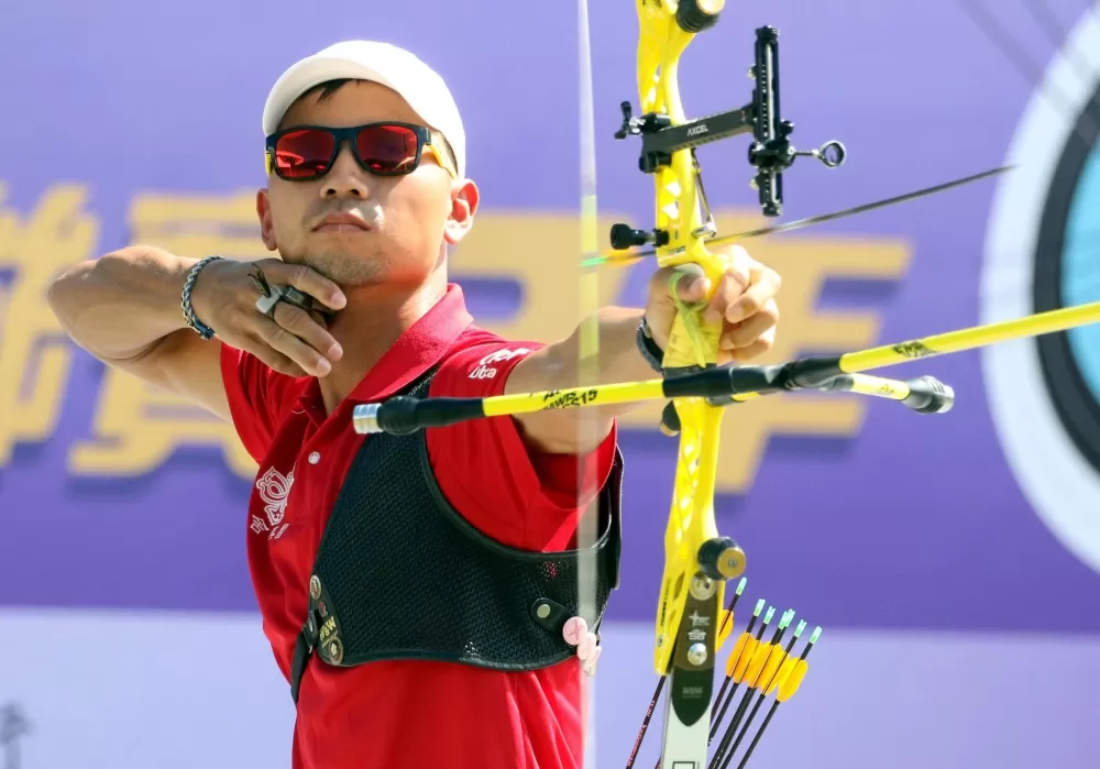 寒舍集團魏均珩勝率百分百。中華企業射箭聯盟/提供。