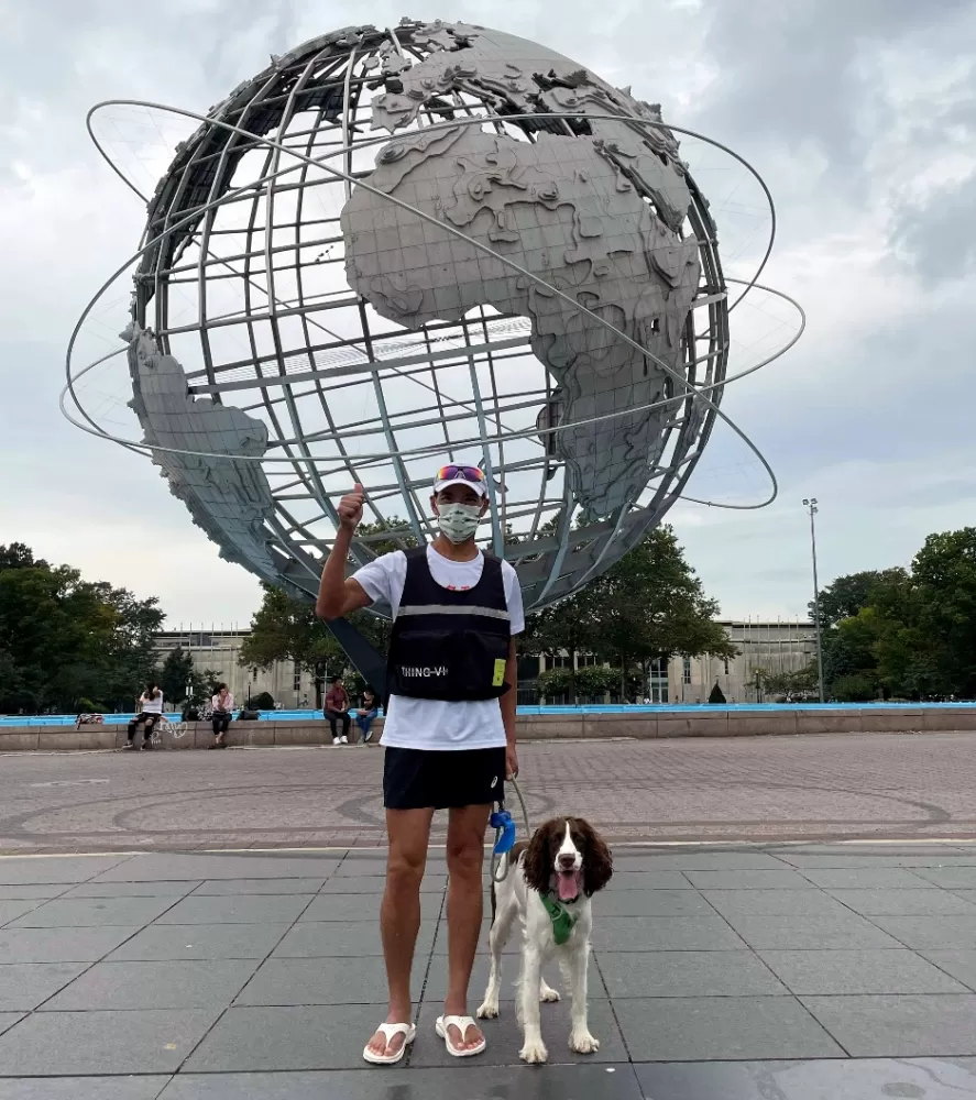 羅維銘在紐約備戰「地表最長距離的認證超馬賽事」──2021年自我超越3100英里賽。羅維銘／提供。