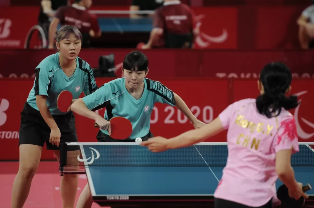 田曉雯、林姿妤今日出戰女子團體TT9-10級8強賽。體育署/提供。