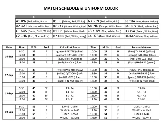 預賽後更新的新賽程。