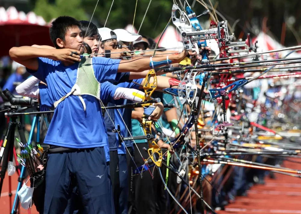 全運會射箭賽登場。林嘉欣/攝影。