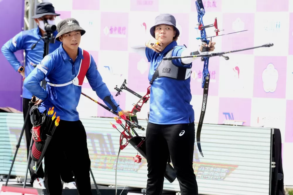 台南射箭隊葉昱琛/羅正偉。林嘉欣/攝影。