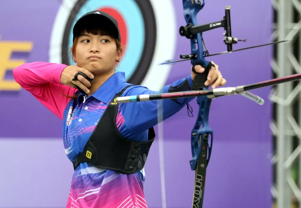協會青年隊蘇思敏勇奪企業射箭聯賽三年「箭林之后」和「女子天團」雙榮銜。中華企業射箭聯盟/提供。
