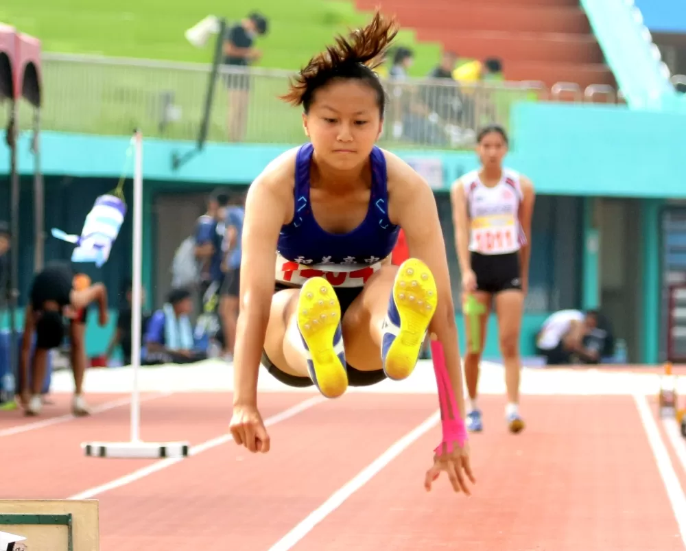 國女跳遠亞軍彰縣和美高中林瑜敏。林嘉欣/攝影。