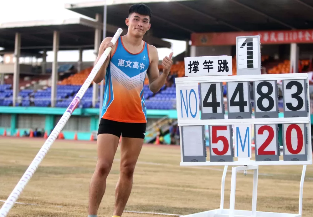 惠文高中林琮憲5.20奪金躍U20歷年第二傑。林嘉欣/攝影。