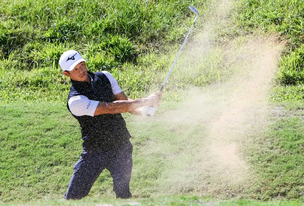 第三回合方胤人以-9單獨領先。林聖凱/攝影。下同。