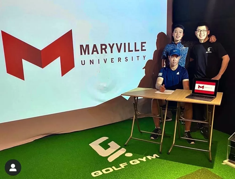 郭杰倫和美國Maryville大學簽約,明年入學。郭杰倫提供。